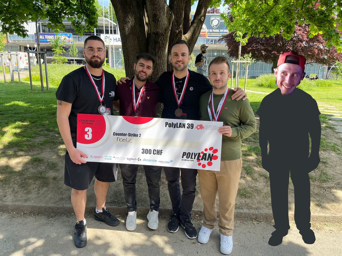 Félicitations à notre roster CS (Driux, DixiK, Cro, Shanan) qui finit 3ème du tournoi Counter-Strike de la PolyLAN 39.

Merci à j0hn d'avoir remplacé notre pauvre kukunut blessé, et à kukunut d'avoir été notre coach tout le week-end.

Appréciez ce beau montage 🤡