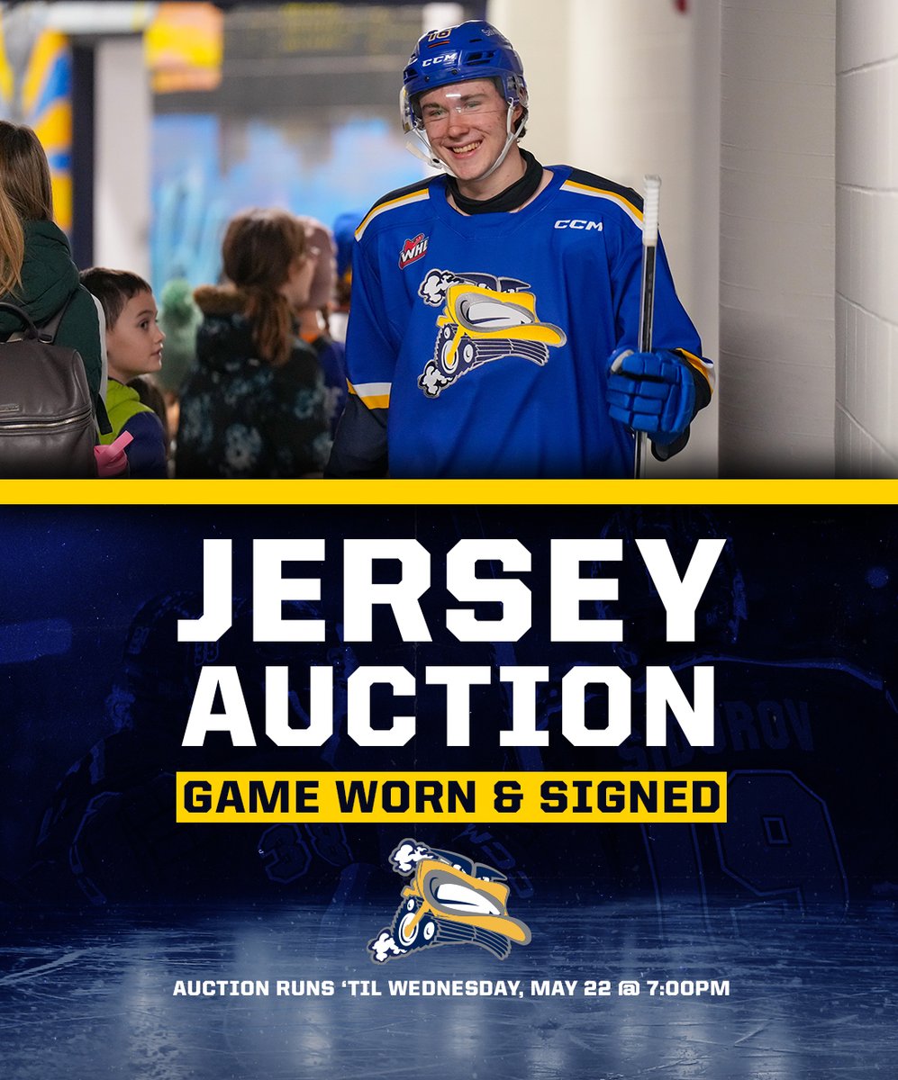Our final bulldozer jersey auction includes signed jerseys from @MapleLeafs property Fraser Minten and Brandon Lisowsky, @PredsNHL prospect Tanner Molendyk, @Capitals prospect Alexander Suzdalev, and forward Tyler Parr! BID 💸 | tinyurl.com/4dc24xb2