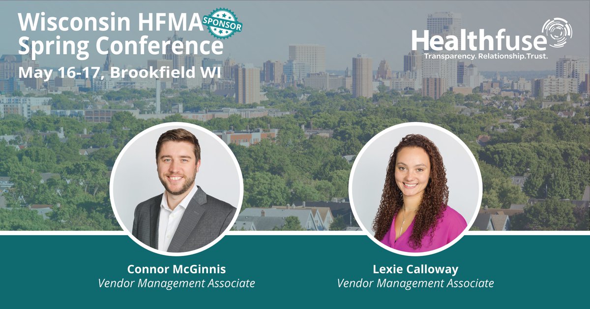 We are getting excited for the HFMA Wisconsin Spring Conference which starts tomorrow! As proud sponsors, Connor McGinnis and Lexie Calloway will be there representing Healthfuse. 

#WisconsinHFMASpringConference #HFMA #RevenueCycleVendorManagement #Healthfuse #HealthcareFinance