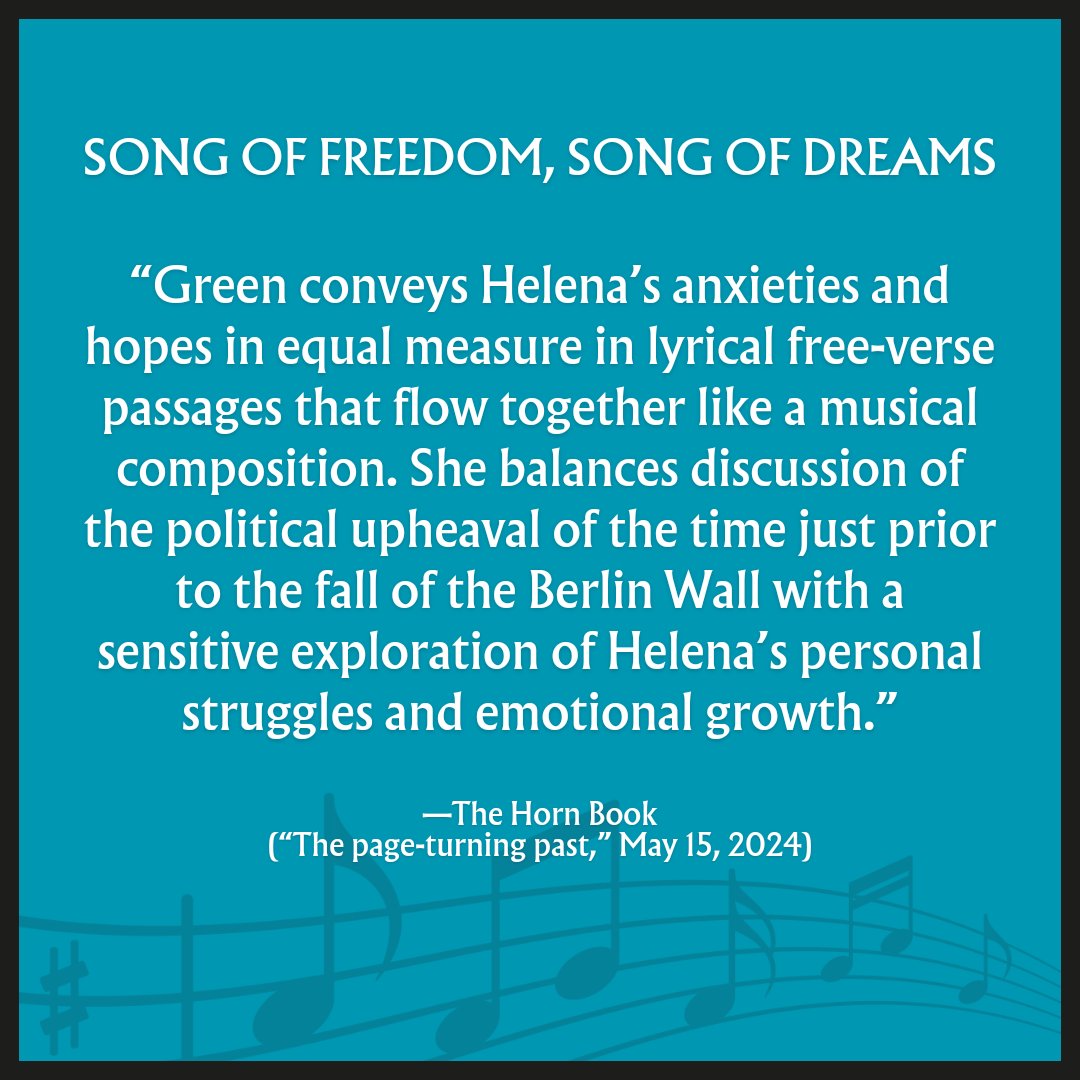 SONG OF FREEDOM, SONG OF DREAMS is featured today in The Horn Book's article, 'The page-turning past.' I'm grateful for the lovely review! (Please note, the full review contains spoilers.) hbook.com/story/bookrevi…