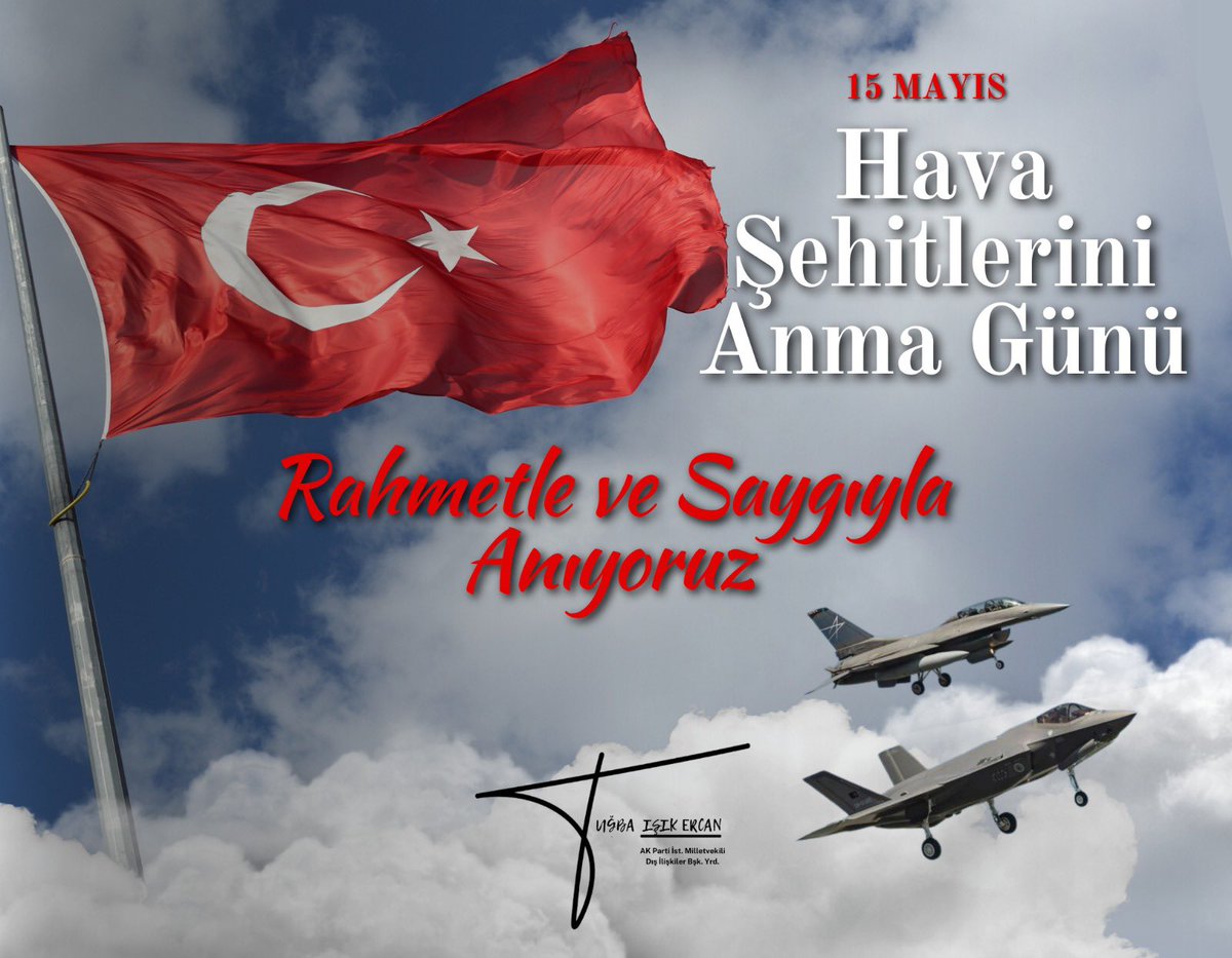 Gök Vatan’da, bayrağı ve milleti uğruna sonsuz bir fedakarlıkla görev yapan tüm hava şehitlerimizi 15 Mayıs #HavaŞehitleriniAnmaGünü’nde saygı ve minnetle anıyorum. Ruhları şad olsun. 🇹🇷