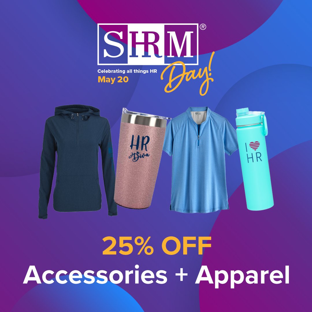 Save the date for #SHRMDay on May 20! Get ready to celebrate with an exclusive 25% off on products, accessories, and learning materials! $75 off certification exams! 🚀 Don't miss out on this incredible, members only offer!