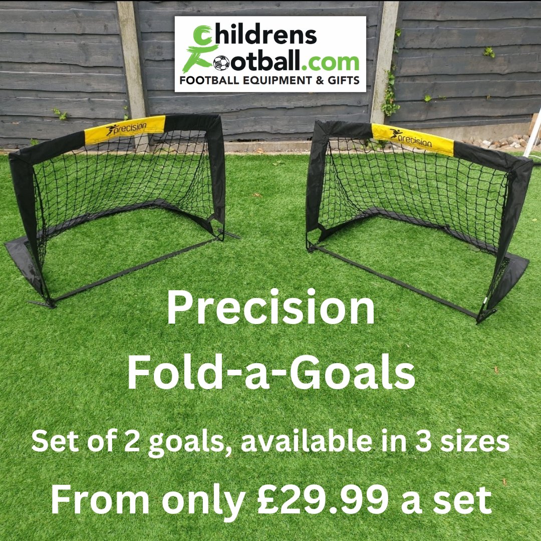 The Precision Fold-a-Goals are brilliant for your small-sided games and drills, whether for a team's training sessions or to have fun in the garden with friends.

And as the name suggests, they literally fold out and you're ready to play.

childrensfootball.com/products/preci… 💚⚽
