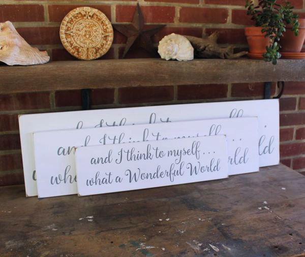 Wood Sign, And I Think to Myself #WhataWonderfulWorld, Signs with Sayings, Inspirational Wall Art, Worn Finish, Handcrafted #inspire #smilett23 etsy.me/4bGna70 via @Etsy