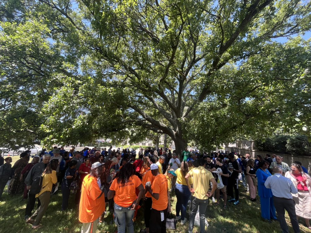 A crowd of what appears to be at least a hundred people, many wearing union T shirts, is gathered outside the state Capitol in protest of a slate of anti-union bills being considered by the Legislature #lalege #lagov
nola.com/news/politics/…