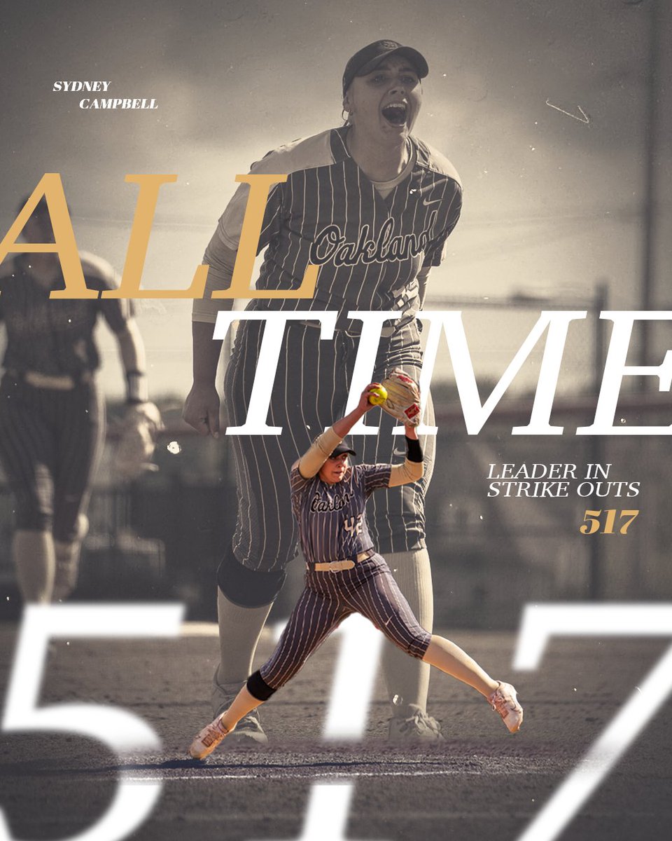 Another program record to her resume!

With a combined 15 strikeouts in two games last week, Syd is now NUMBER 1⃣ in career strikeouts!🐐