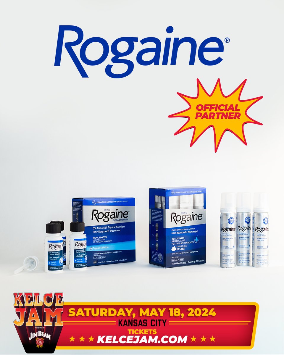 We’re thrilled to announce Rogaine is joining #KelceJam as an official partner! 💆‍♂️ Get ready to #LFG – Let Follicles Grow and play to win at their football toss activation.