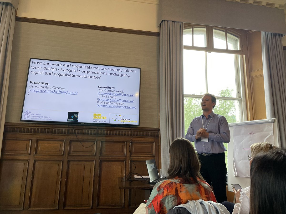 axtell_carolyn's tweet photo. @VladislavGrozev presents findings from our Materials Made Smarter project today at #DOPconf @occpsychuk @IWP_Sheffield https://t.co/sRqJDS2rd1