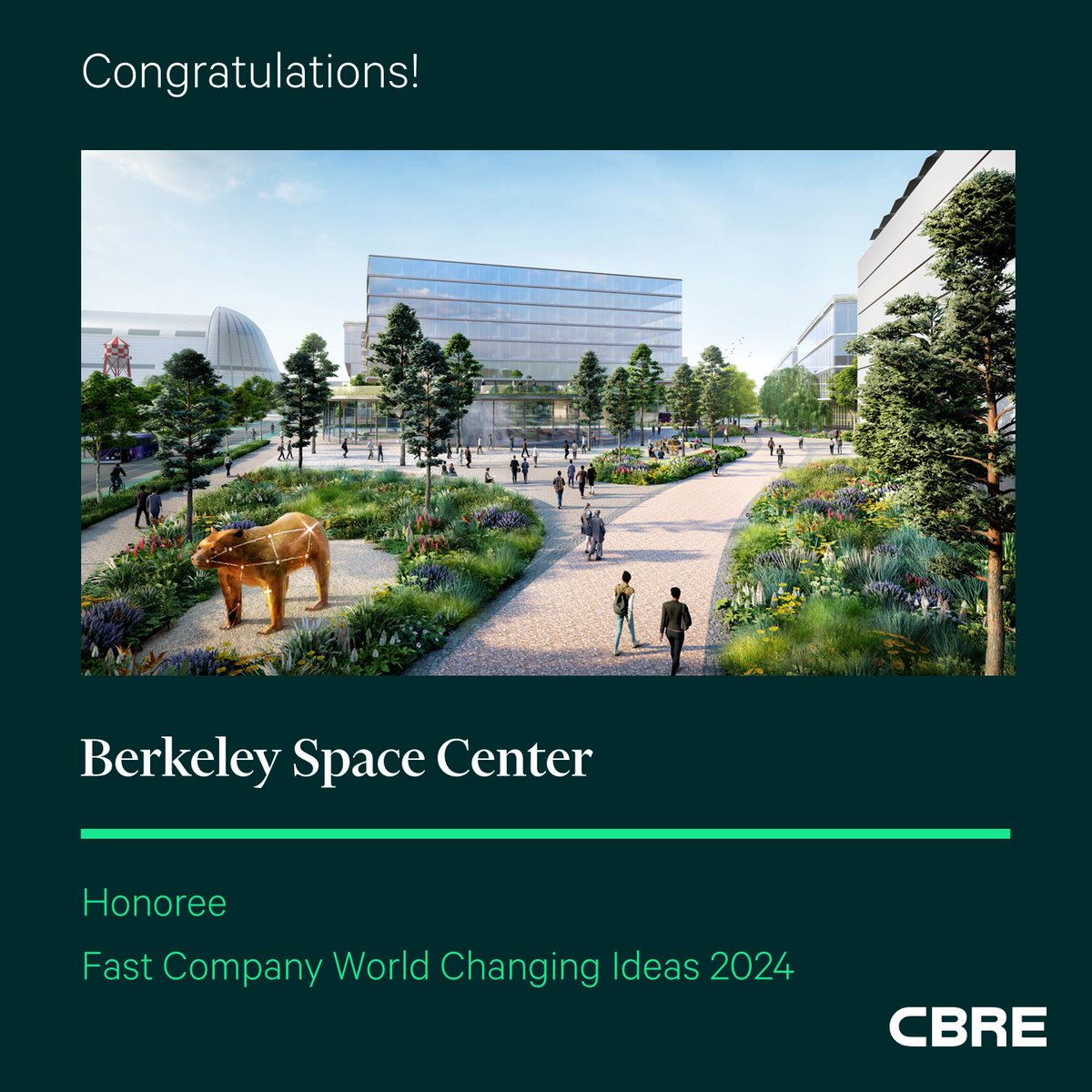 CBRE Americas (@cbreamericas) on Twitter photo Congrats to @ucbspacecenter for being named as a honoree in <a href="/FastCompany/">Fast Company</a>’s 2024 World Changing Ideas Awards. CBRE is working with <a href="/UCBerkeley/">UC Berkeley</a> and SKS Partners on the groundbreaking project. Read more: cbre.co/3UKALTB Congrats to @ucbspacecenter for being named as a honoree in <a href="/FastCompany/">Fast Company</a>’s 2024 World Changing Ideas Awards. CBRE is working with <a href="/UCBerkeley/">UC Berkeley</a> and SKS Partners on the groundbreaking project. Read more: cbre.co/3UKALTB