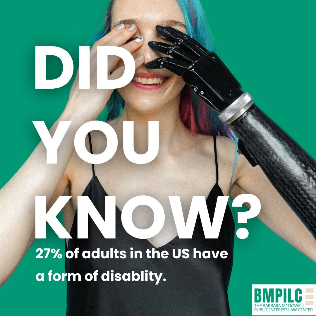 Let’s talk about disability rights! Did you know 27% of US adults have a disability? Join the conversation and learn about the vital work of The Barbara McDowell Law Center in defending their rights. #TheBarbaraMcDowellLawCenter #DisabilityRights