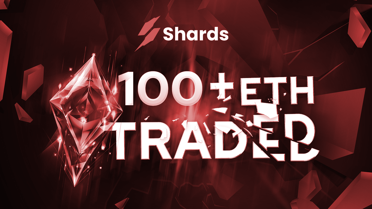 ShardsOfficial's tweet photo. Milestones? We crush those at Shards! ⚡ 

We've surpassed the 100 ETH mark in volume traded! https://t.co/vcvAfOv2NK