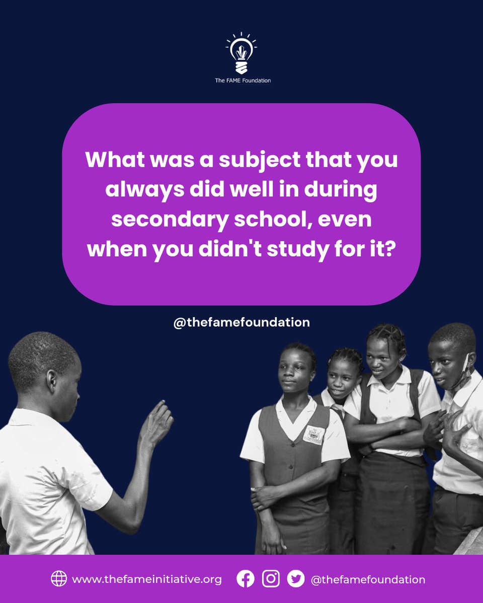 What was a subject that you always did well in during secondary #school, even when you did not study for it?

#memories #secondaryschool #highschool #thefamefoundation