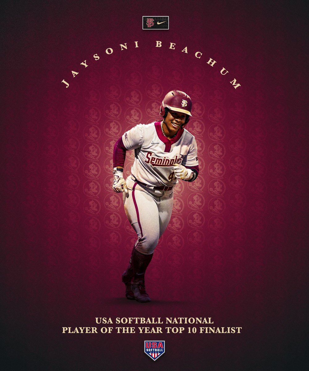 HER.

Jaysoni was named a Top 10 Finalist for the USA Softball Player of the Year award 🍢

🔗 seminoles.com/news/2024/5/15…

#ALL4ONE
