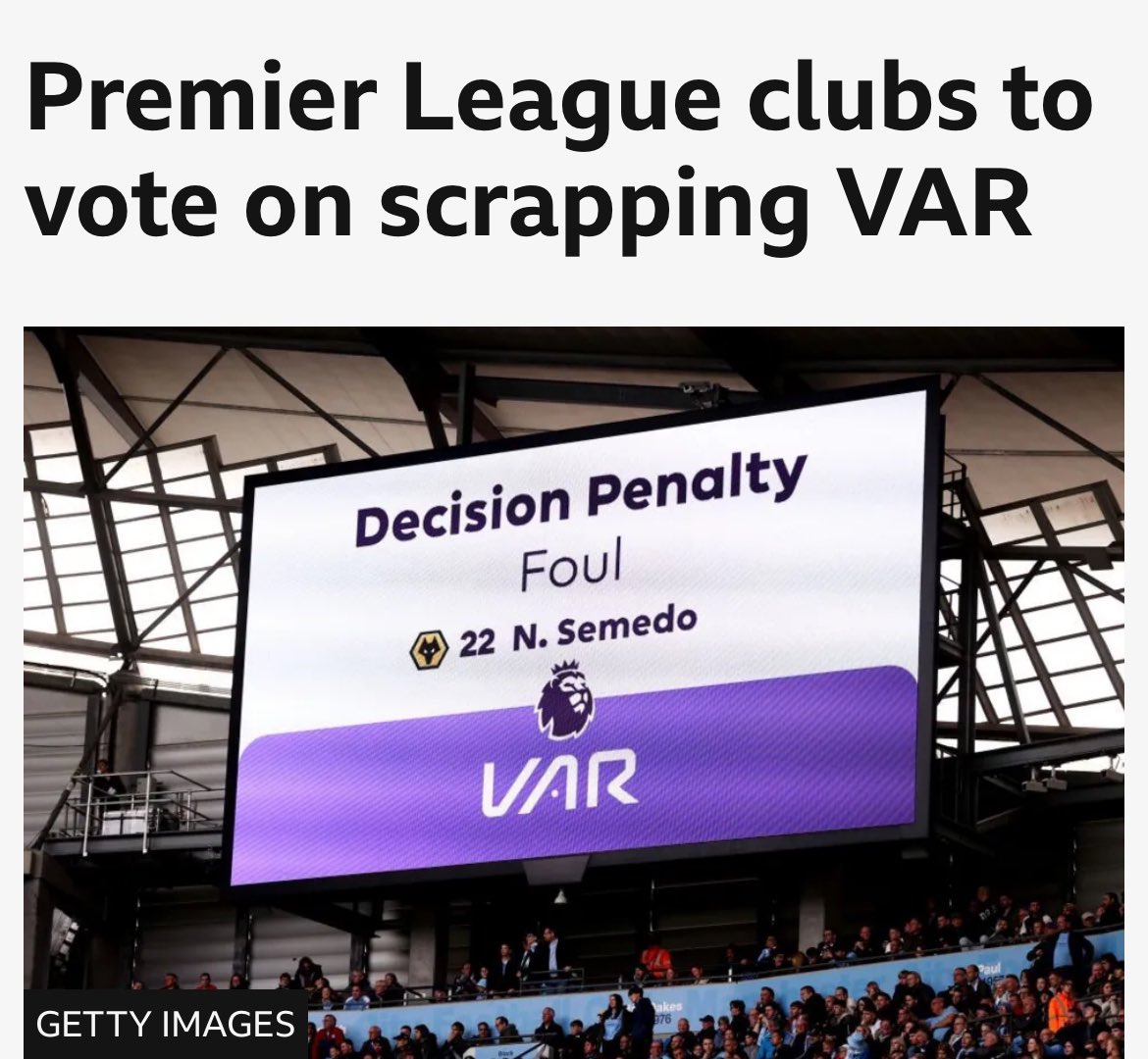 PL Clubs will vote on whether to keep VAR on 6th June after Wolves brought forward the resolution. Should we ditch VAR?