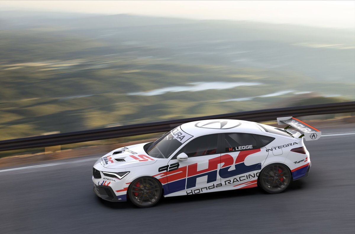 PPIHC's tweet photo. INDYCAR and IMSA veteran @katherinelegge will take on Pikes Peak for her first time in the @Acura Integra Type S DE5, @HondaRacing_US’s newest race car! 🏁

Legge will be joined by PPIHC veteran Paul Hubers with @HARTroadrace driving an improved Integra A-Spec. https://t.co/W3UUPl36dp