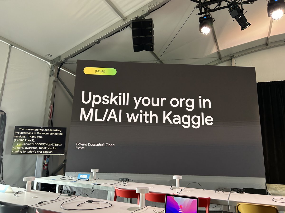 Starting Day 2 at #GoogleIO for @kaggle 's workshop on how to create your own competition #ml #ai #kaggle #google #yeg #ab #abtech #wtm #googlefordevelopers