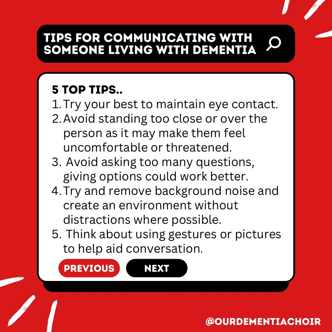 Our top tips for improving communication with someone living with dementia ♥️🎶♥️ #dementiaactionweek #dementia #community