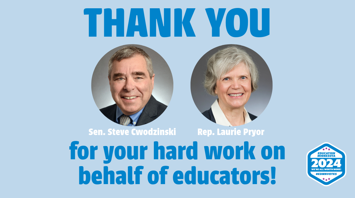 THANK YOU @cwodMN and @lauriepryor for your leadership on this fantastic education policy bill. Among other things, it prohibits book bans and adds paraprofessionals to district PD committees -- giving them a bigger voice in decision-making. #mnleg #edmnvotes