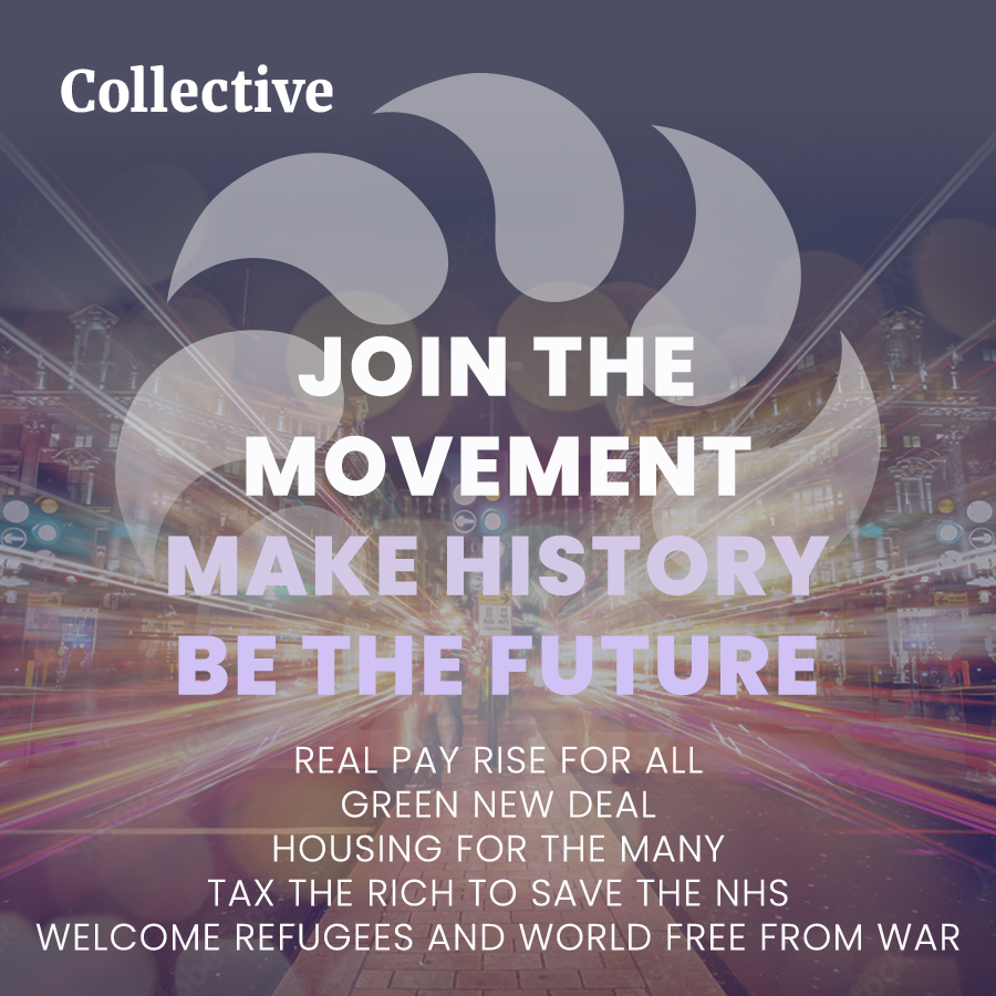 It is time to build a mass movement that will transform into a political party to take on the Tory-Lab establishment. Collective calls for immediate and permanent ceasefire in Gaza & recognition of the Palestinian state + builds on Corbyn's 5 demands. we-are-collective.org