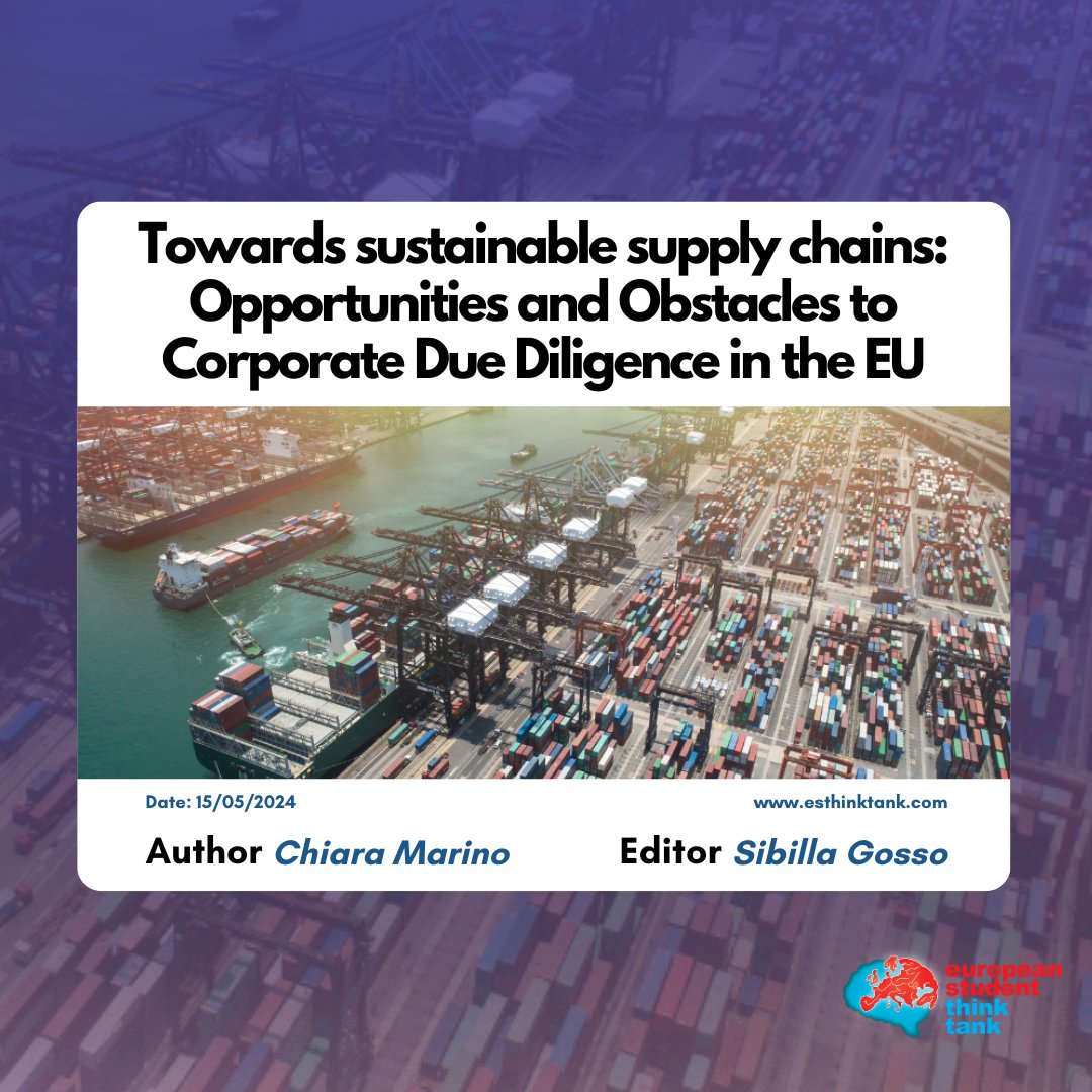 🇪🇺In February 2022, the European Commission advanced the Corporate Sustainability Due Diligence (CSDD) directive proposal which aims to foster sustainable and responsible corporate behaviour, including human rights protection. 🔗Read the article here: esthinktank.com/2024/05/15/tow…