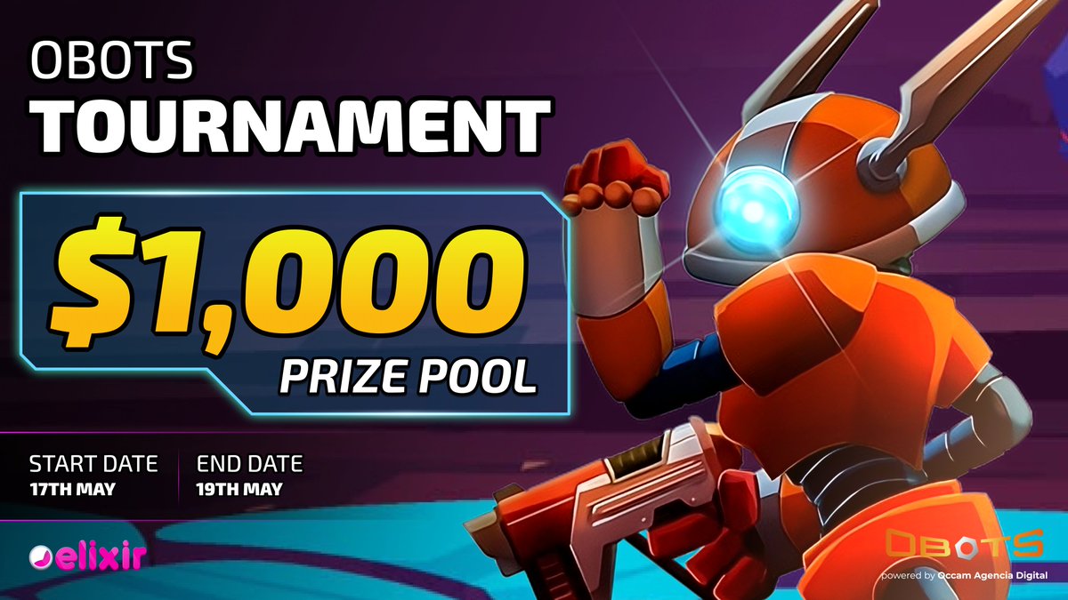 Elixir_Games's tweet photo. We don't stop bringing you new tournaments, and today we have Obots 🏆

🗓 May 17-19

💰 $1,000 prize pool

The robots are here — will you skip this one? 👀

https://t.co/lJCi3JhBXc

Activate your Season Pass, enjoy, and earn rewards with the top games! https://t.co/TMiYLE5Lds