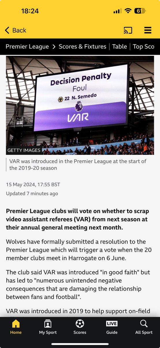 Get fckn rid, it’s shite, all most genuine fans wanted was ‘Goal line technology’ VAR is fckn useless, we can’t / or even dare not celebrate a goal in that moment and have to wait ages sometimes to do so or feel pissed off it took so long 🤬🤬🤬 Fck it off 👍🏻