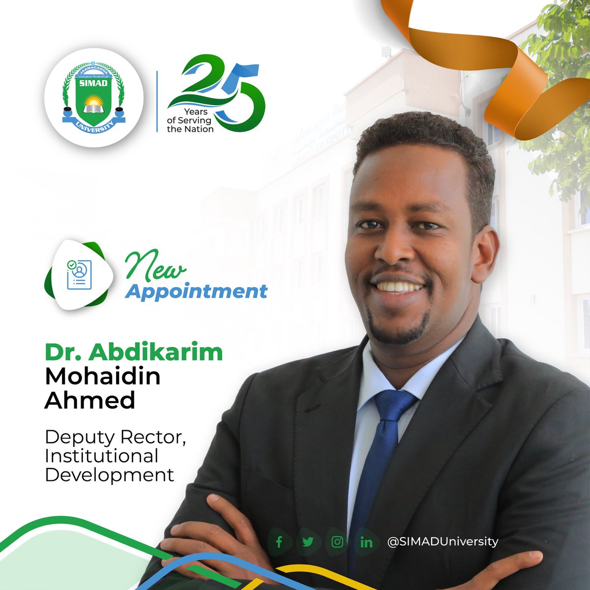 Congratulations to Dr. @Abdikarimmohaid on his appointment as the Deputy Rector for Institutional Development! Your dedication and expertise are truly inspiring. We look forward to the positive impact you will continue to make in this new role.