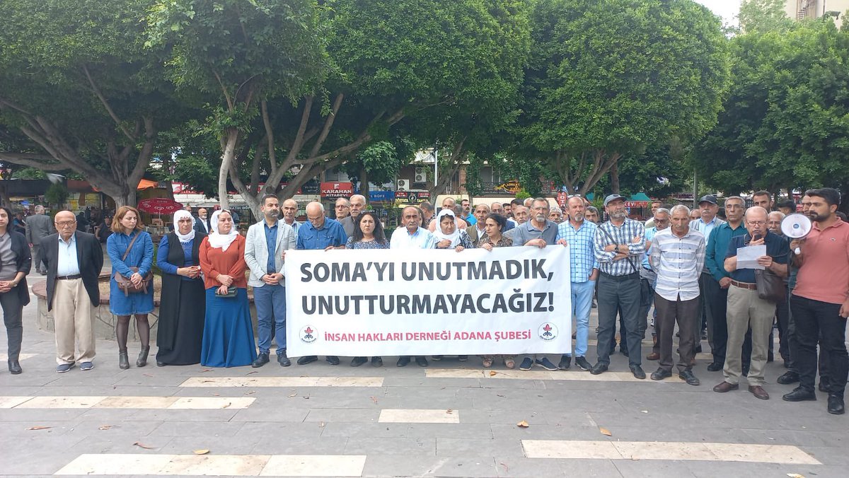 Soma katliamının 10. Yılı sebebiyle tüm şubelerimizde eş zamanlı olarak basın açıklaması gerçekleştirdik.
#SomaKatliamı 
@ihdgenelmerkez