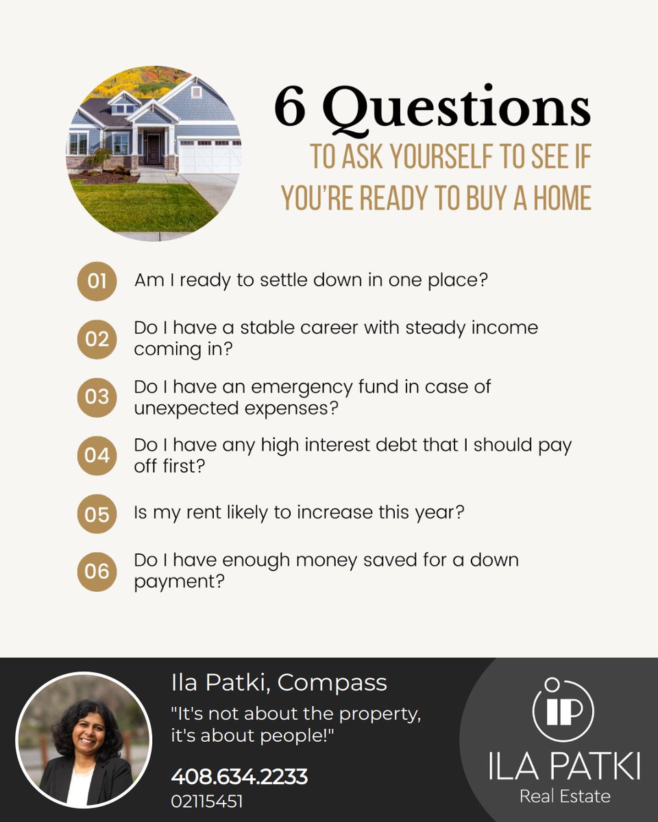 Ready to turn your homeownership aspirations into reality? Discussing your situation can pave the way for a tailored plan towards achieving your home goals.

#homeownership #financialplanning #realestatetips #ilapatkirealestate #bayarearealtor #bayarearealestateagent