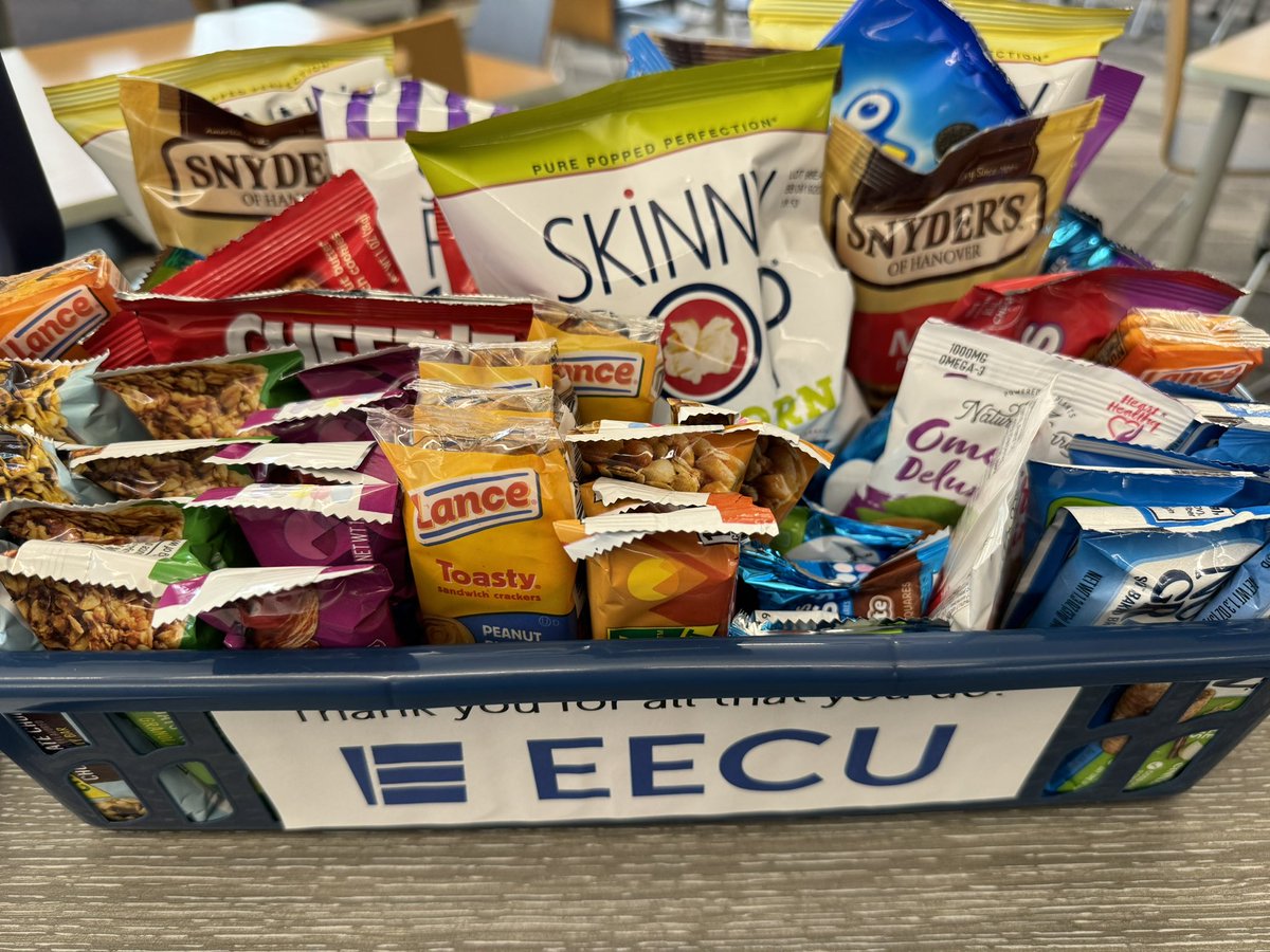 Thank you @EECUdfw for the snacks for staff appreciation. We are thankful for the snacks.  #TESleads