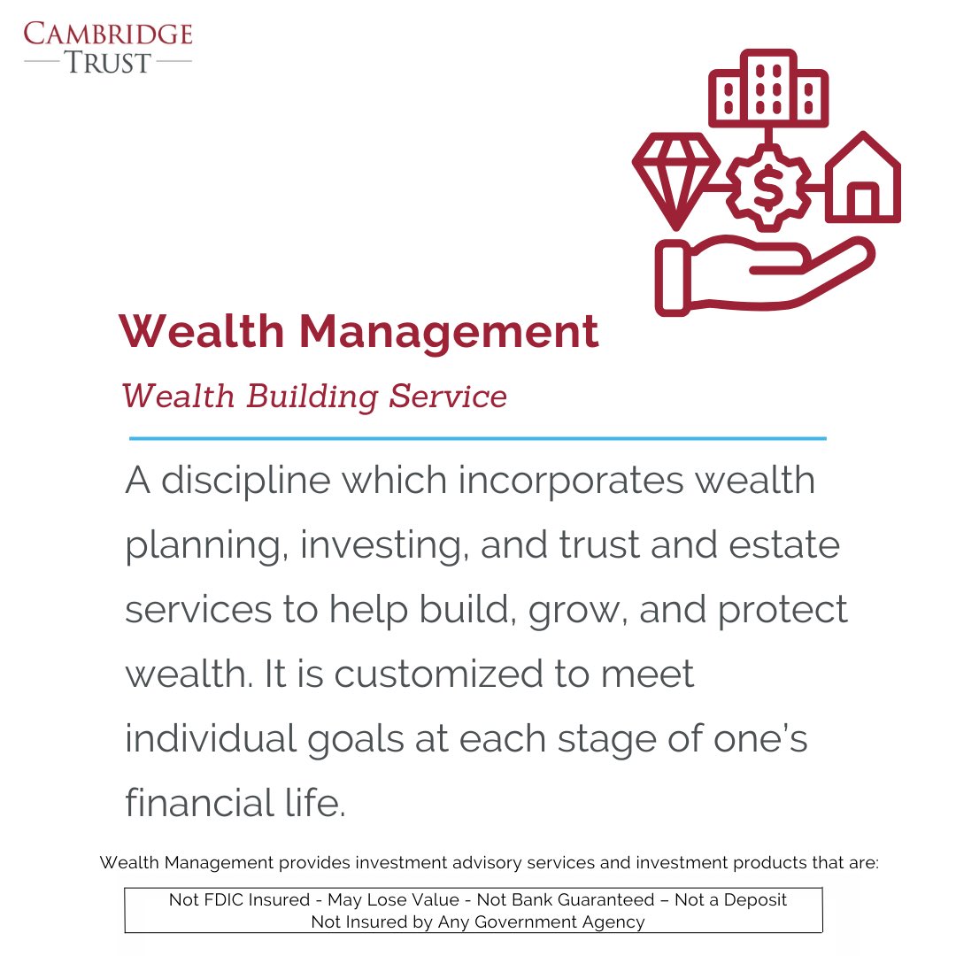 Cambridge Trust offers customized wealth management solutions for you, your family and your business. We specialize in Financial Planning, Investment Management, and Trust & Estates. Learn more: cambridgetrust.com/wealth-managem… #WhatDoesItMeanWednesday