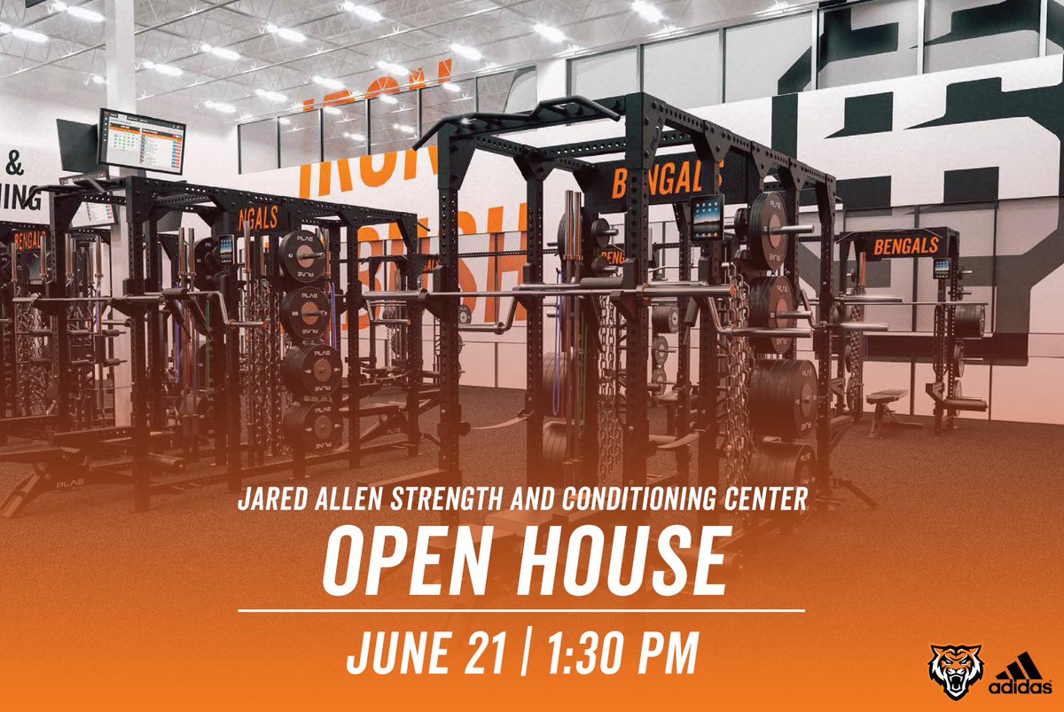 You're Invited Come out to the Jared Allen Strength and Conditioning Center on June 21 at 1:30 PM as we unveil the renovation and growth of the center! 📰-----------> bit.ly/3WHd15s #RoarBengalsRoar