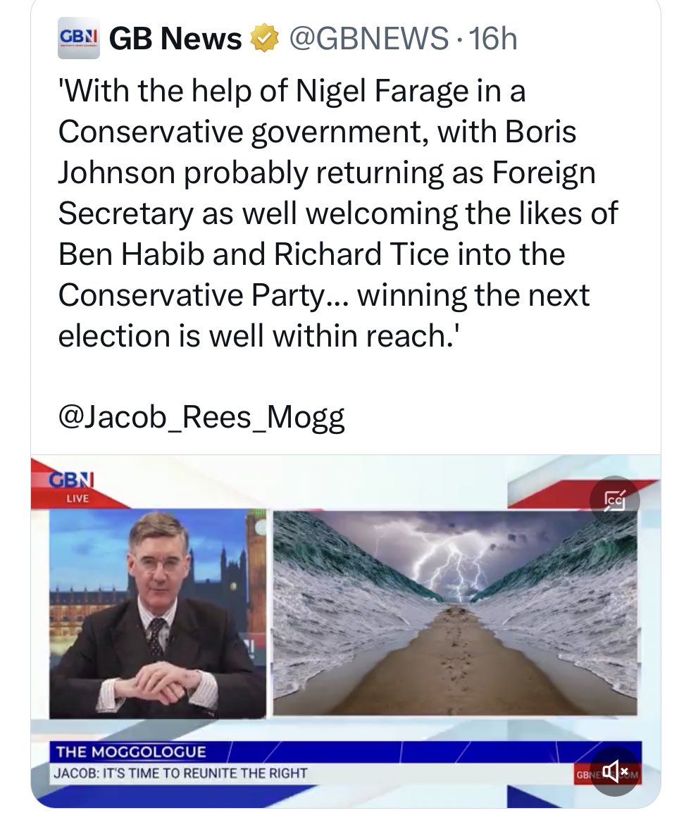 Rees Mogg presents his dream team.
The ultimate collection of repulsive inadequates.
Grotesque egos, liars, greedy grifters and at least a couple utter morons. Some of the most hated politicians in the country.

‘Reuniting the right’ into a rancid stinkpit of political oblivion.
