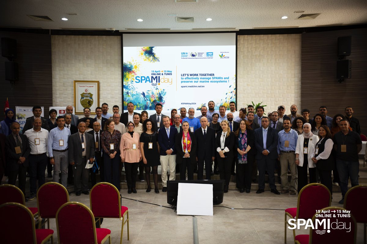 SPARACinfos's tweet image. 🟡🌊Celebrating #SPAMIday2024 in Tunis with Mrs. Leila Chikhaoui Mahdaoui, Tunisia’s Minister of Environment. 72 participants, including SPAMI managers and partners, gathered to exchange best practices for sustainable marine management. A fruitful event fostering collaboration🌍