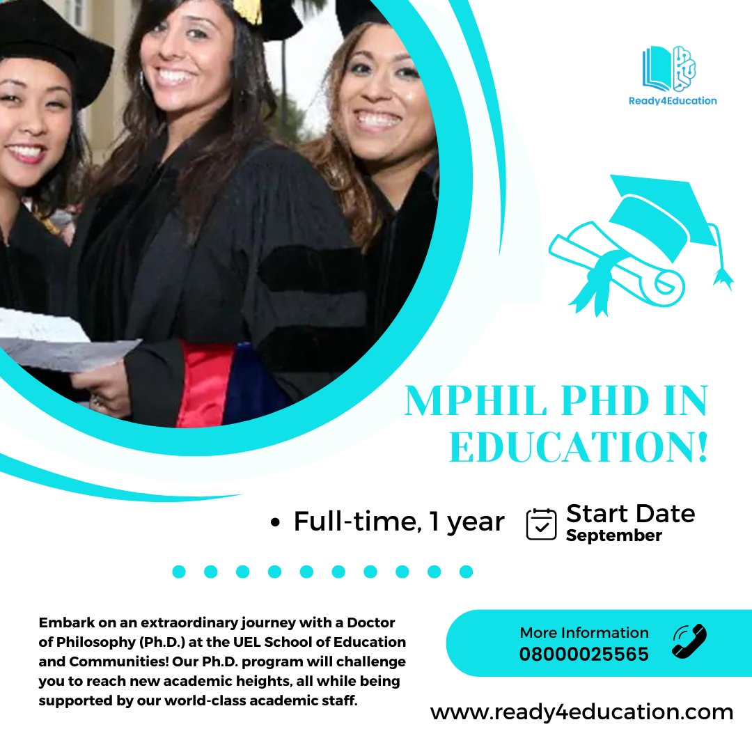 Dreaming of pushing your intellectual boundaries to new heights? Look no further than the #UEL #School of #Education and Communities for your #PhD. journey!
Apply now at ready4education.com
#UKPhD
#HigherEducationUK
#UKAcademia
#EducationResearch
#PhDLife
#AEL @X