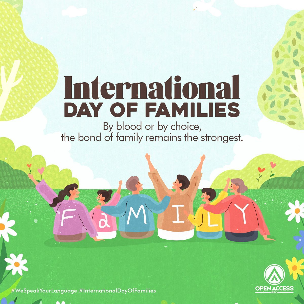 Family goes beyond blood relations; it's about the love, support, & the connection we share.

This #InternationalDayOfFamilies, let's celebrate all the kinds of families that enrich our lives and provide love, support, & understanding.

#WeSpeakYourLanguage