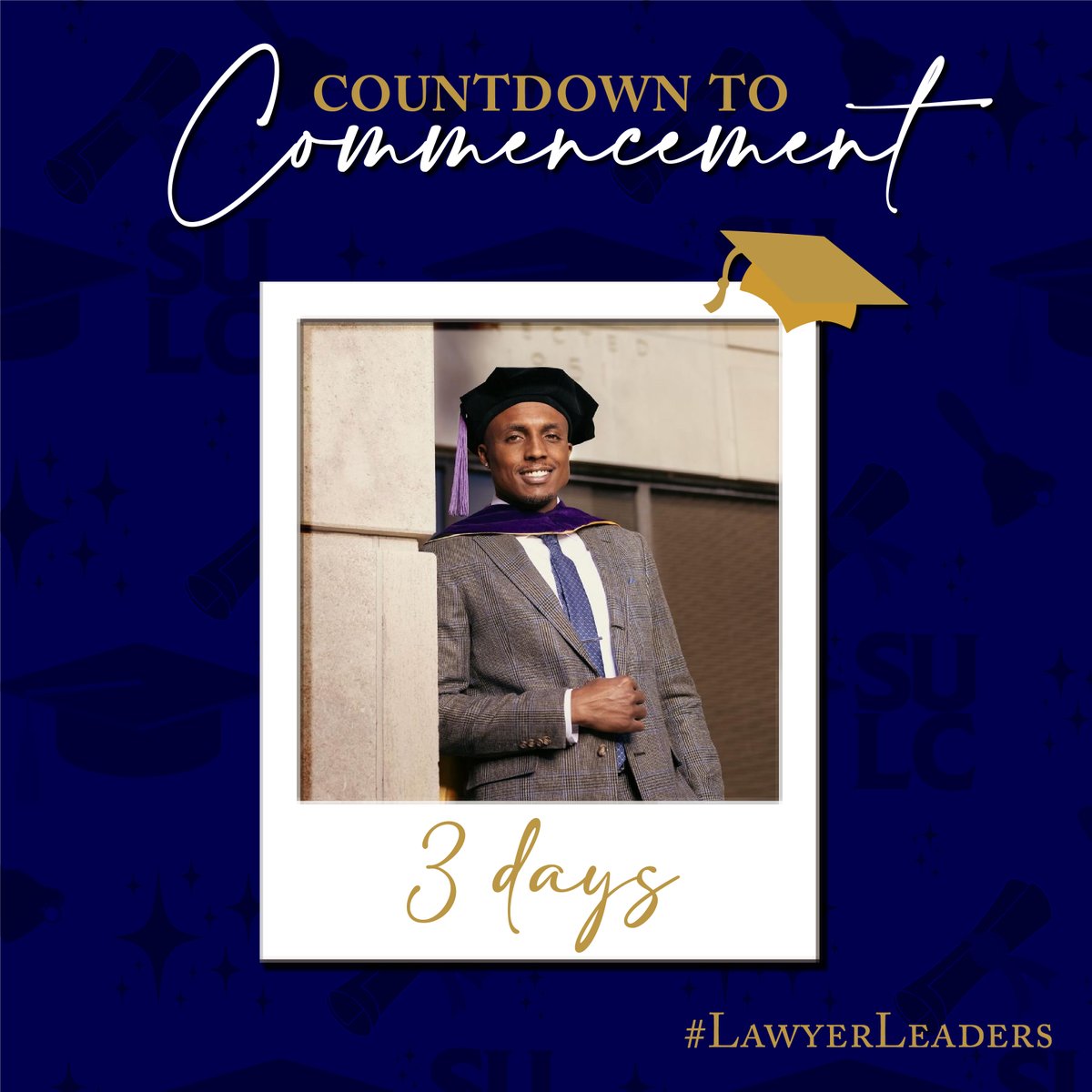 You’re almost there! Only 3 days left until graduation and we are so excited to celebrate our #LawyerLeaders on their special day! #SULC #SpringCommencement