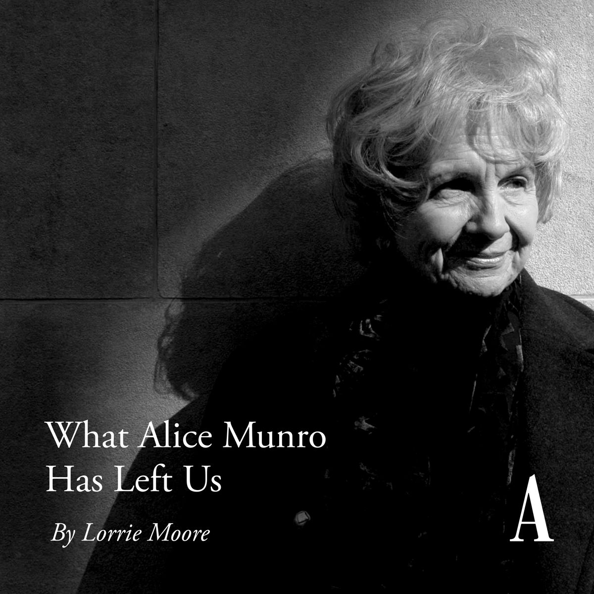 TheAtlantic's tweet photo. When someone of Alice Munro’s stature dies, “the world feels a little empty for a while and may never completely get back to its ever-elusive purpose,” Lorrie Moore writes. “Still, there remains her great, great work.” https://t.co/QZ7jA8gvO2 https://t.co/IowYu3HsZR