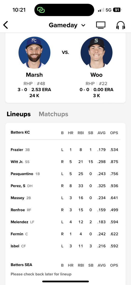 #Royals look for their 8th series win out of 14 series played. Last year it didn’t happen until mid-September when they played in their 47th series. Pregame at 2:30CDT from Seattle