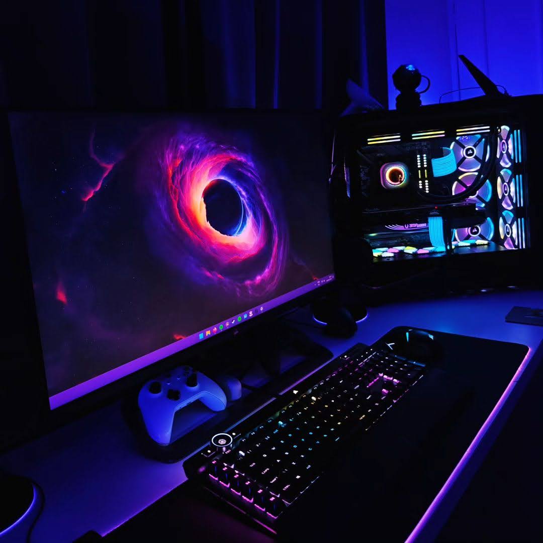 🌌Lose yourself in a blackhole of endless gaming with this jaw-dropping space themed gaming setup with the ZOTAC GAMING GeForce RTX 4070.🎮🌟 📷 IG: ryan_the_scottish_gamer #RTX4070 #RTX40 #Trinity #Space #Tech #PCBuild #GamingPC #Battlestation #PCHardware #PCComponents
