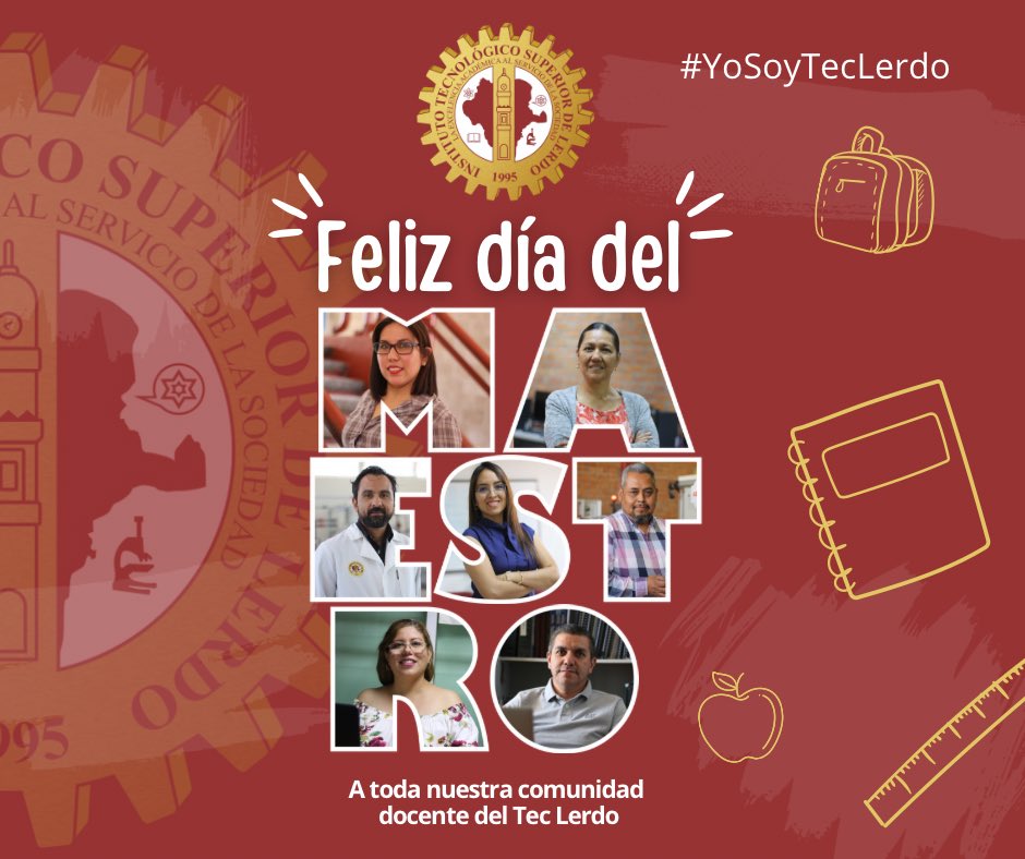 ITSLerdo's tweet photo. Feliz día del Maestro 🍎📚 
“El mejor maestro no es el que más sabe, sino aquel enseña con amor y dedicación  el camino de la vida”.
Gracias a todas nuestras maestras y maestros del #TecLerdo por su dedicación y compromiso en la formación de nuestros futuros ingenieros. https://t.co/BomPcIN7ec