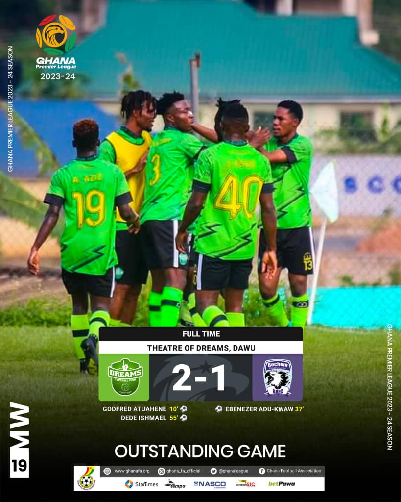Ghana Premier League outstanding match. Dreams 2-1 Bechem Utd