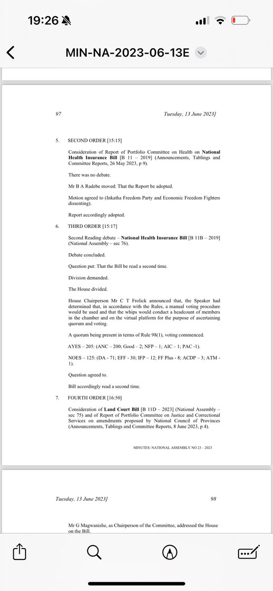 The Good Party toeing the ANC’s party line by supporting the NHI in parliament. Interestingly the EFF voted against the NHI even though they fundamentally believe that the healthcare sector, land, mines and banks should all be nationalised.