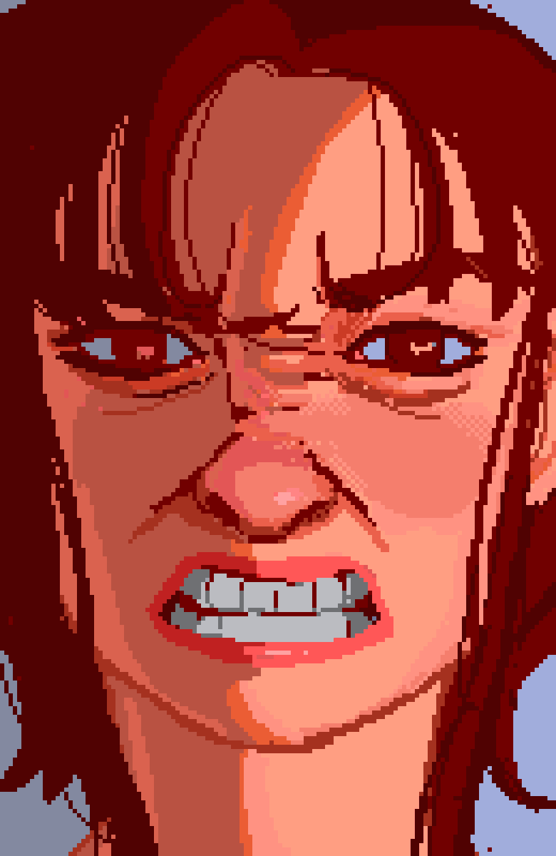 Day 15- Rage - #pixelart #pixelmaynia I tried out a more experimental painterly style for this one