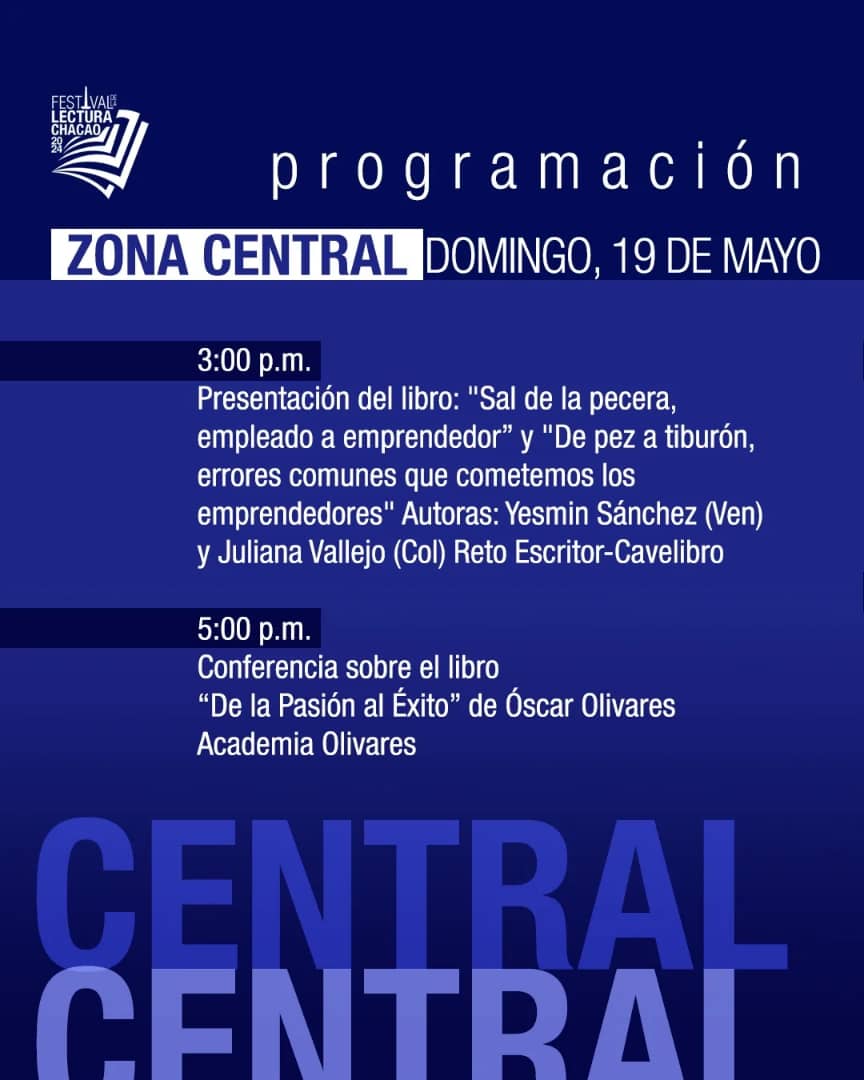 🇻🇪 ¡NOS VEMOS EN CHACAO! Es un honor ser uno de los invitados del Festival de Lectura de Chacao en la Plaza Altamira. Este domingo 19/05 a las 5:00PM tendremos una Conferencia para todos, donde conocerán todo sobre mi carrera artística.