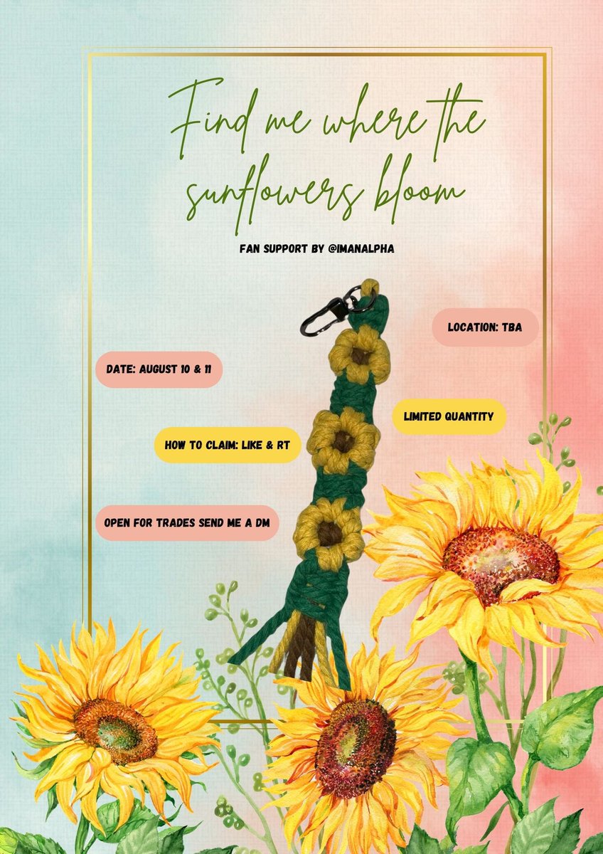 ImAnAlpha's tweet photo. 𝖥𝗂𝗇𝖽 𝗆𝖾 𝗐𝗁𝖾𝗋𝖾 𝗍𝗁𝖾 𝗌𝗎𝗇𝖿𝗅𝗈𝗐𝖾𝗋s 𝖻𝗅𝗈𝗈𝗆🌻🐻

🌻Limited Quantity
🌻Open for Trades
🌻RT &amp;Like 

~ I’ll be handcrafting the keychains. Im no pro so please manage your expectations 🥹 

(Actual keychain below) 

#NCTDREAM_THEDREAMSHOW3_in_MNL 
#Haechan https://t.co/ustFSeGzf5