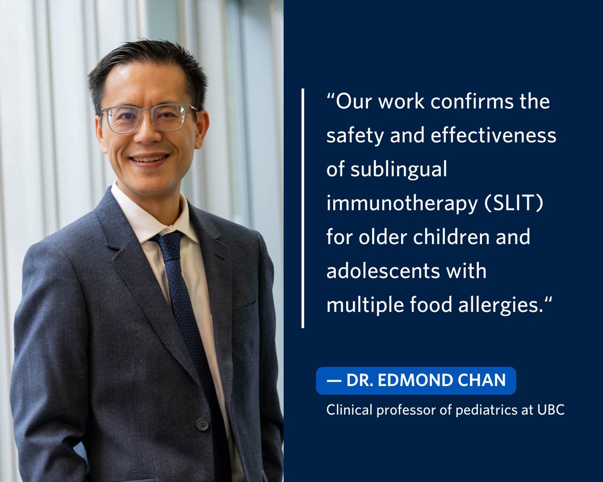 Discover how UBC researchers are developing innovative immunotherapies for children with common food allergies like nuts, egg, fish, milk, wheat and more. 🐟🥚🥛🌾 bit.ly/44xJ9KP #SublingualImmunotherapy #FoodAllergyAwarenessMonth