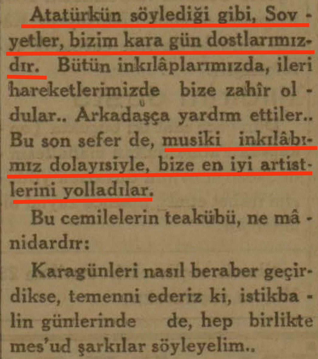 Rezalet döneminde bugün / ~9.2~

Kamâl'a göre Türk'ler beceriksizin tekidir
İspat; ithal inkİlaplardır

Türk musikisini yasaklayan Kamâl, Türk'lere yeni modern(!) musiki yapsın diye Alman'lardan ve 'kara gün dostumuz' dediği Rus'lardan ithalat yapmış‼️

{15 Mayıs 1935} Haber SF:4