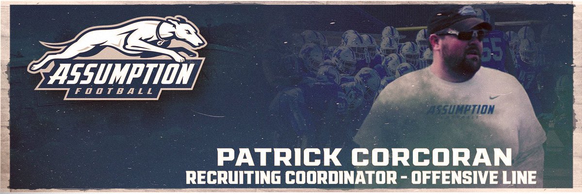 Welcome to #theSIX 𝐂𝐨𝐚𝐜𝐡 𝐂𝐨𝐫𝐜𝐨𝐫𝐚𝐧,
@CoachCorc70, 𝐀𝐬𝐬𝐢𝐭𝐚𝐧𝐭 𝐎𝐋 𝐂𝐨𝐚𝐜𝐡 & 𝐑𝐞𝐜𝐫𝐮𝐢𝐭𝐢𝐧𝐠 𝐂𝐨𝐨𝐫𝐝. @AssumptionFB (𝐍𝐄𝟏𝟎)!!

Corcoran’s in his 6th season with the Greyhounds.

He’s also an alum.