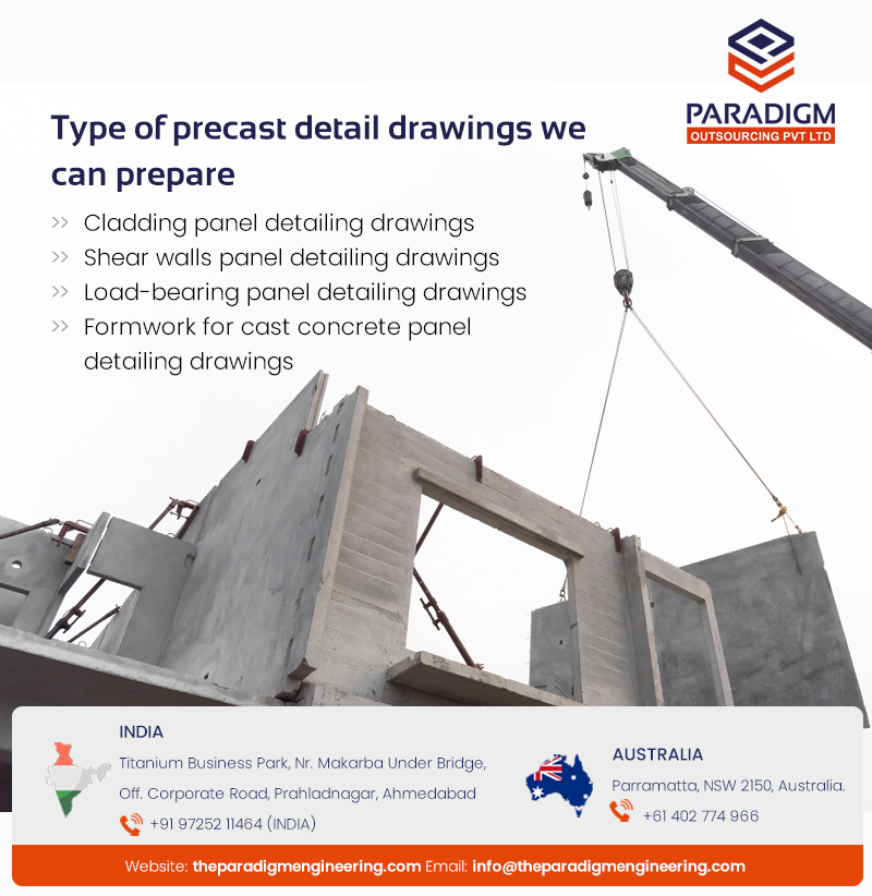 theparadigmeng's tweet image. Type of precast detail drawings we can prepare
- Cladding panel detailing drawings
- Shear walls panel detailing drawings
- Load-bearing panel detailing drawings
- Formwork for cast concrete panel detailing drawings

#PrecastDetailing #DetailingService #ParadigmOutsourcing